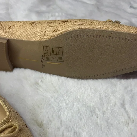 Dolce Vita Woven Raffia Ballet Flats in Tan - Picture 2 of 4